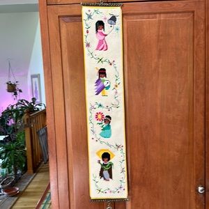 Vintage De Grazia Children’s Bell Pull Needle Point by Sundance Design